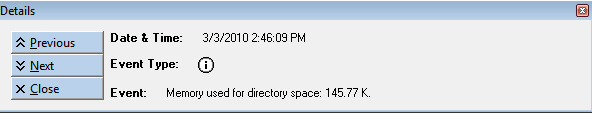 Displays the amount of memory used for directories - valuable for fine tuning your machine.