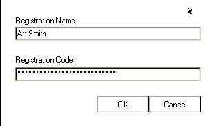 If blank, enter your NAME and REGISTRATION CODE exactly as shown on your order reply.